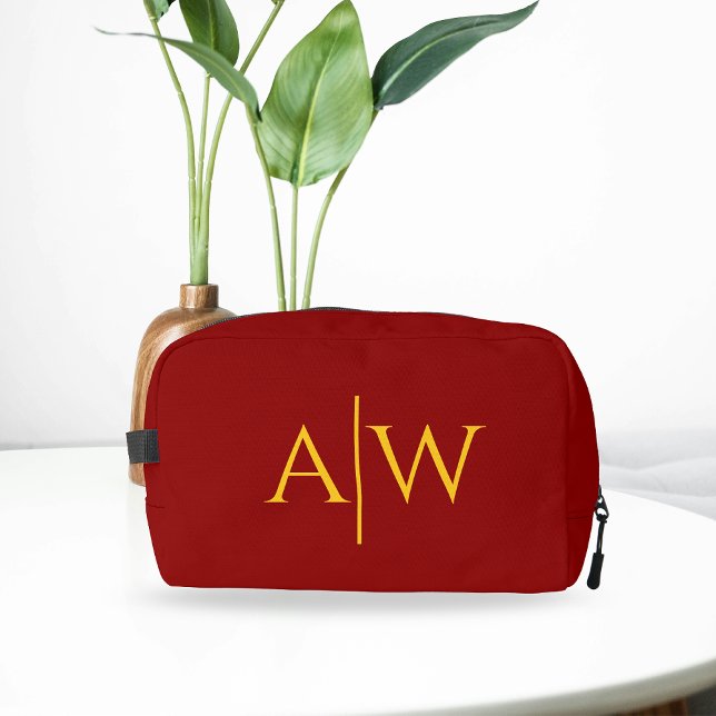 Red Bridesmaid Bag, Custom Initial Cosmetic Pouch (red bridesmaid makeup bag, personalized makeup bag, custom bridesmaid gift, bachelorette bag,)