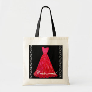RED Bridesmaid Dresses Cotton Tote Bag