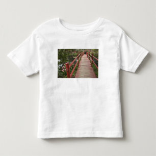 Red bridge over pond, Magnolia Plantation, Toddler T-Shirt