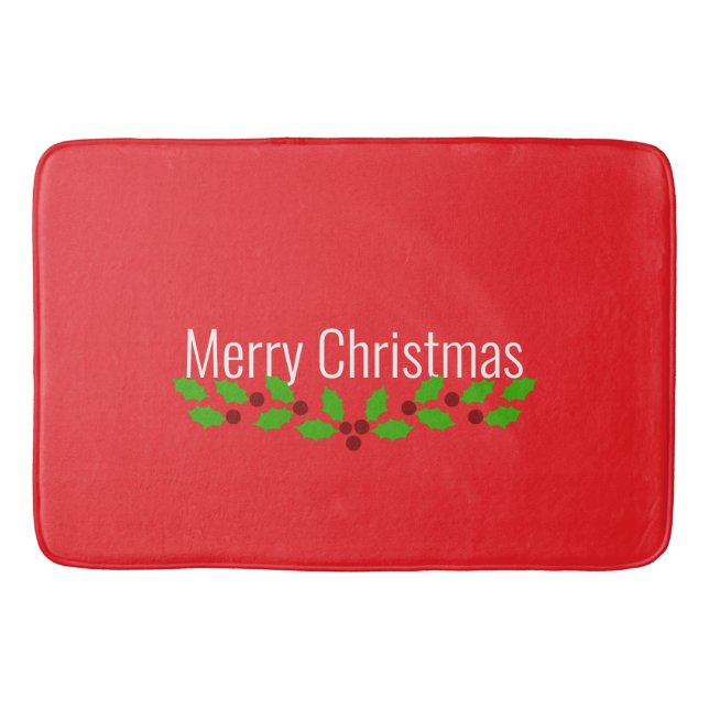 Red, bright red, Christmas colour Bath Mat (Front)
