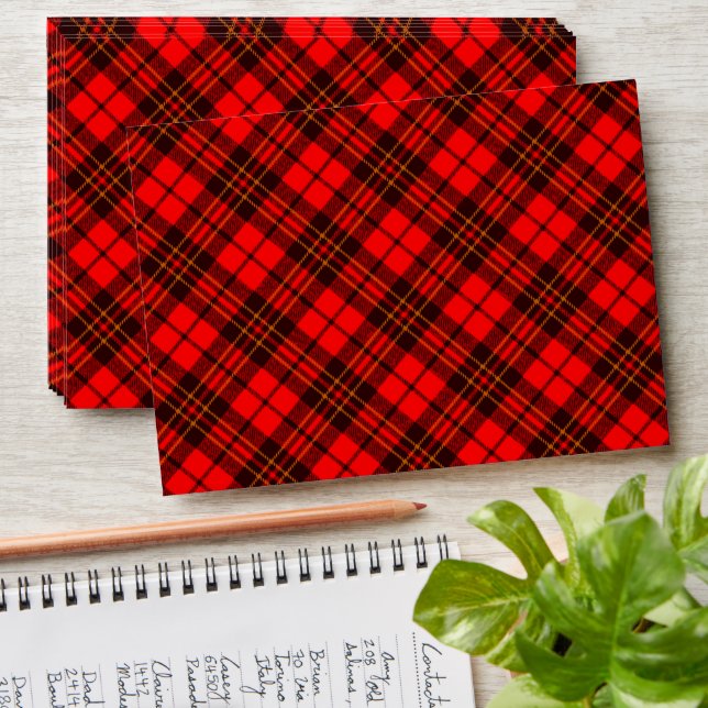Red bright tartan Christmas plaid winter pattern Envelope (Stacked)