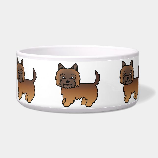 Red Brindle Cairn Terrier Cartoon Dog Design (Front)