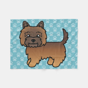 Red Brindle Cairn Terrier Cartoon Dog Design Fleece Blanket