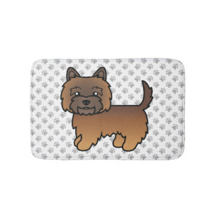 Red Brindle Cairn Terrier Cute Cartoon Dog Bath Mat
