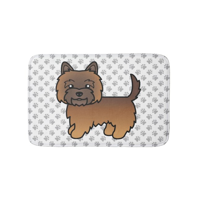 Red Brindle Cairn Terrier Cute Cartoon Dog Bath Mat (Front)