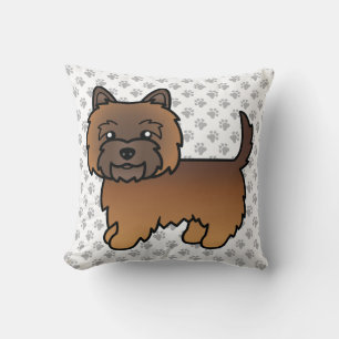 Red Brindle Cairn Terrier Cute Cartoon Dog Cushion