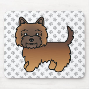 Red Brindle Cairn Terrier Cute Cartoon Dog Mouse Mat