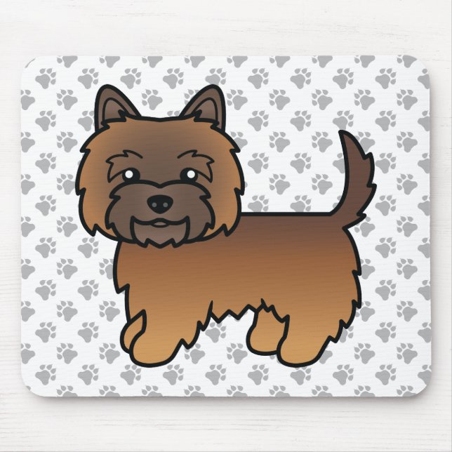 Red Brindle Cairn Terrier Cute Cartoon Dog Mouse Mat (Front)