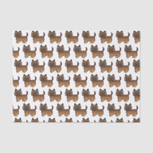 Red Brindle Cairn Terrier Cute Cartoon Dog Pattern Tissue Paper