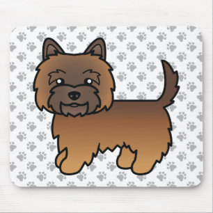 Red Brindle Cairn Terrier Dog Illustration & Paws Mouse Mat