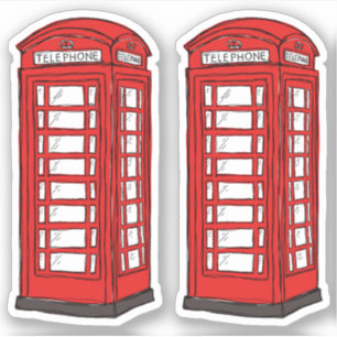 Red British phone box booths