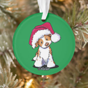 Red Brittany Santa Ornament