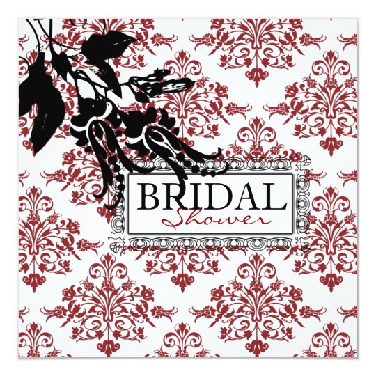 Red Brocade BRS Invitation Square