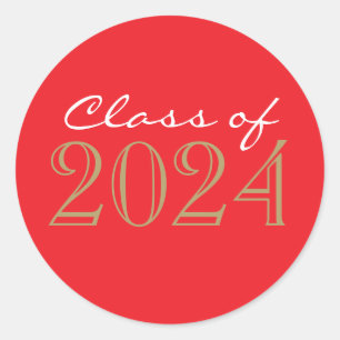 Red & Bronze Graduation Envelope Seal Stickers