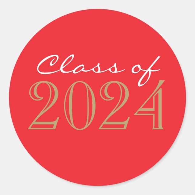 Red & Bronze Graduation Envelope Seal Stickers (Front)