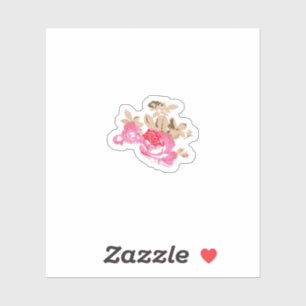 red, brown and pink Custom-Cut Vinyl Sticker