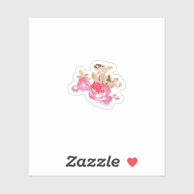 red, brown and pink Custom-Cut Vinyl Sticker (Sheet)