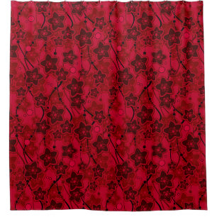 red brown floral rustic fashion pattern retro shower curtain