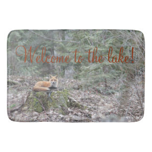 Red Brown Fox Photograph Bath Mat