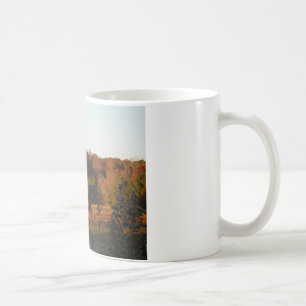Red  Brown horse, autumn woods. Coffee Mug