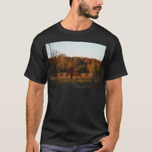 Red Brown horse, autumn woods. T-Shirt