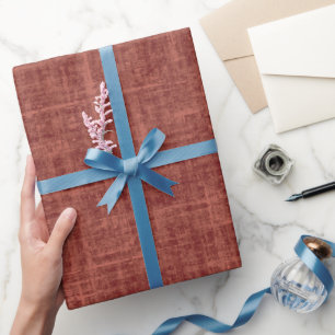 Red Brown Linen Wrapping Paper