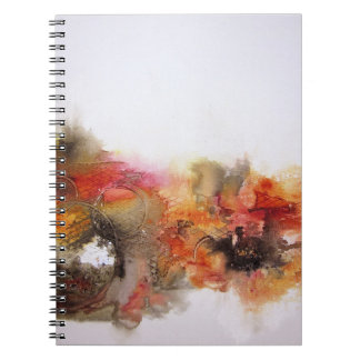 Red Brown Orange White Modern Abstract Art Notebook