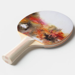 Red Brown Orange White Modern Abstract Art Ping Pong Paddle