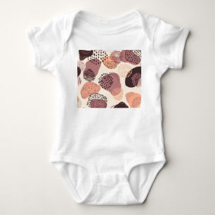 Red Brown Organic, Abstract Shapes. Baby Bodysuit