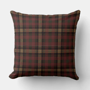 Red Brown Tartan Plaid Cottage Core Style Cushion