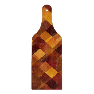 RED BROWN YELLOW ORANGE PLAID FALL PATTERN CUTTING BOARD