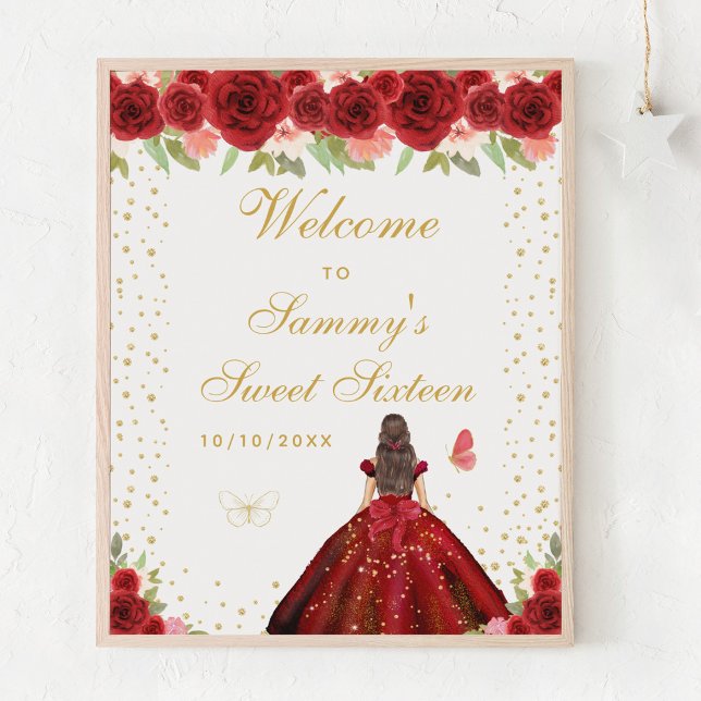 Red Brunette Hair Girl Sweet Sixteen Welcome Poster (Creator Uploaded)