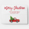 Red Brush Script Christmas Vintage Truck