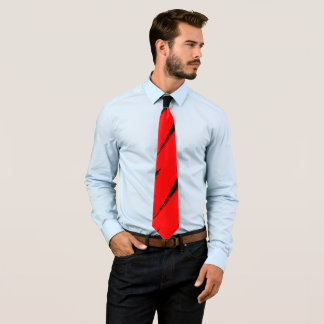 Red Brush Stroke Modern Black Background Tie