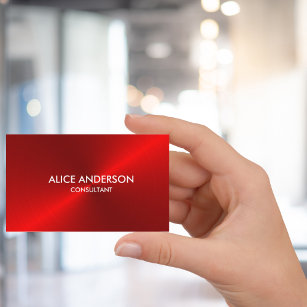 Red Brushed Metal Sheen Business Card