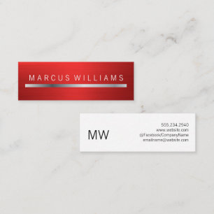 Red Brushed Metallic Mini Business Card