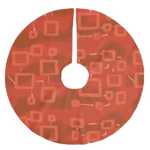 Red brushed polyester tree skirt