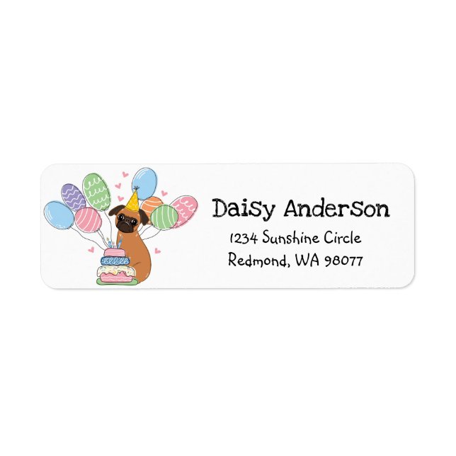 Red Brussels Griffon Birthday Return Address Label (Front)