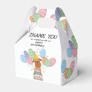 Red Brussels Griffon Dog Birthday Party Favour Box