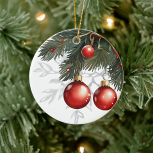 Red Bubble christmas Ceramic Tree Decoration