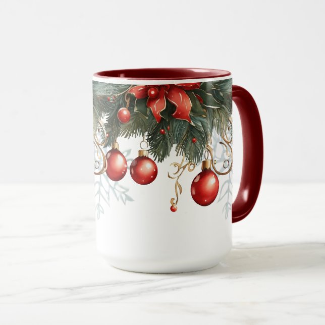 Red Bubble christmas Mug (Front Right)