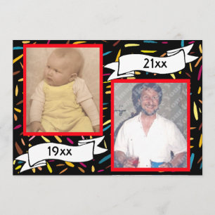 Red Bubble Letter 30th Birthday Celebration Invitation