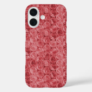 Red bubble wrap pattern iPhone 16 case