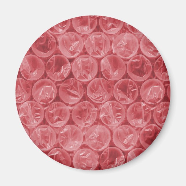 Red bubble wrap pattern magnet (Front)