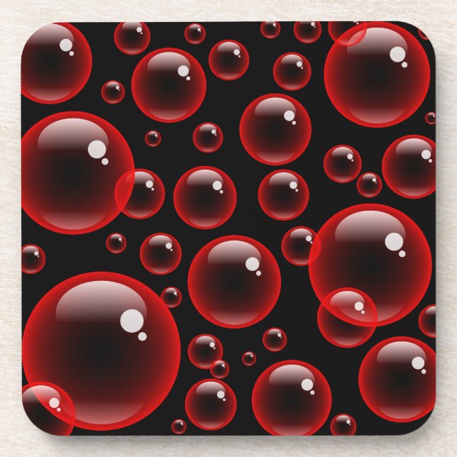 Red Bubbles Coaster (Front)