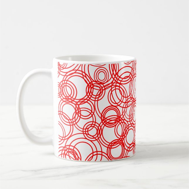 Red Bubbles Coffee Mug (Left)
