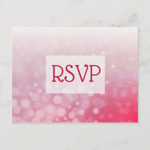 Red Bubbles Faded Gradient Wedding RSVP Postcards