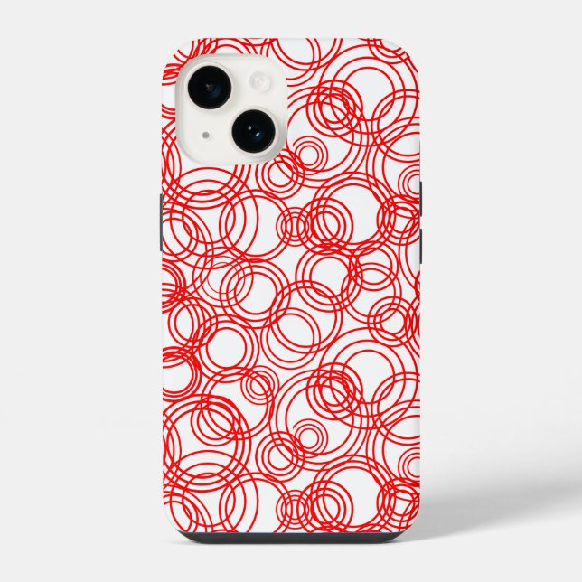 Red Bubbles iPhone Case (Back)