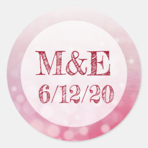 Red Bubbles Personalised Wedding Stickers