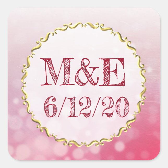 Red Bubbles Personalised Wedding Stickers (Front)